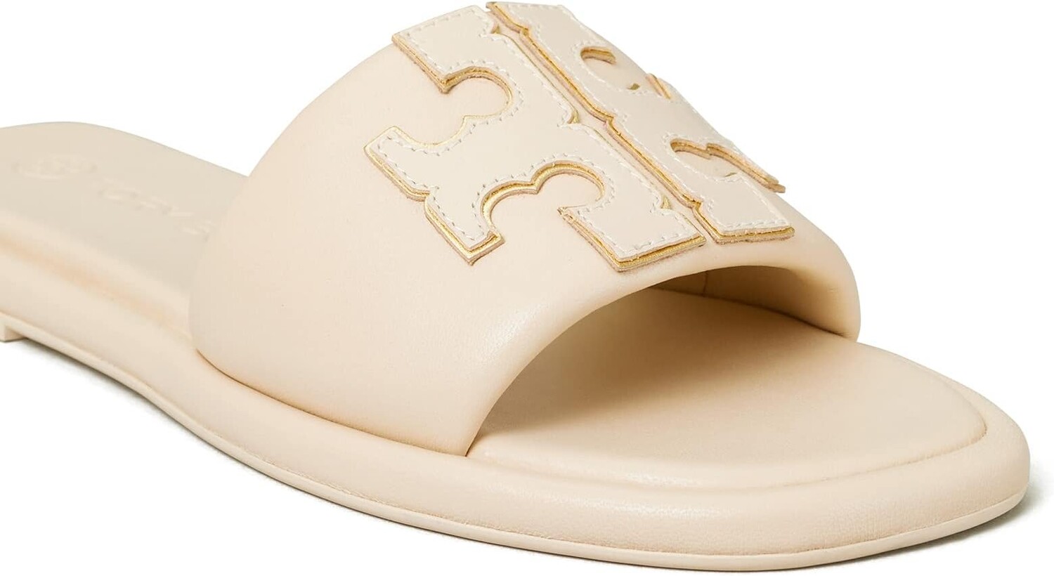 Сандалии на плоской подошве Double T Sport Slide Tory Burch, цвет Dulce De Leche/Gold — фото 3