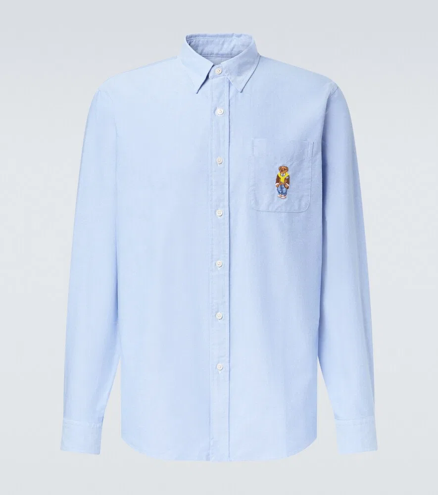 Хлопковая рубашка Polo Bear Polo Ralph Lauren, синий