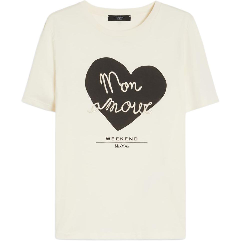 

Футболка Weekend Max Mara с сердцевидным принтом WEEKEND MaxMara, слоновая кость