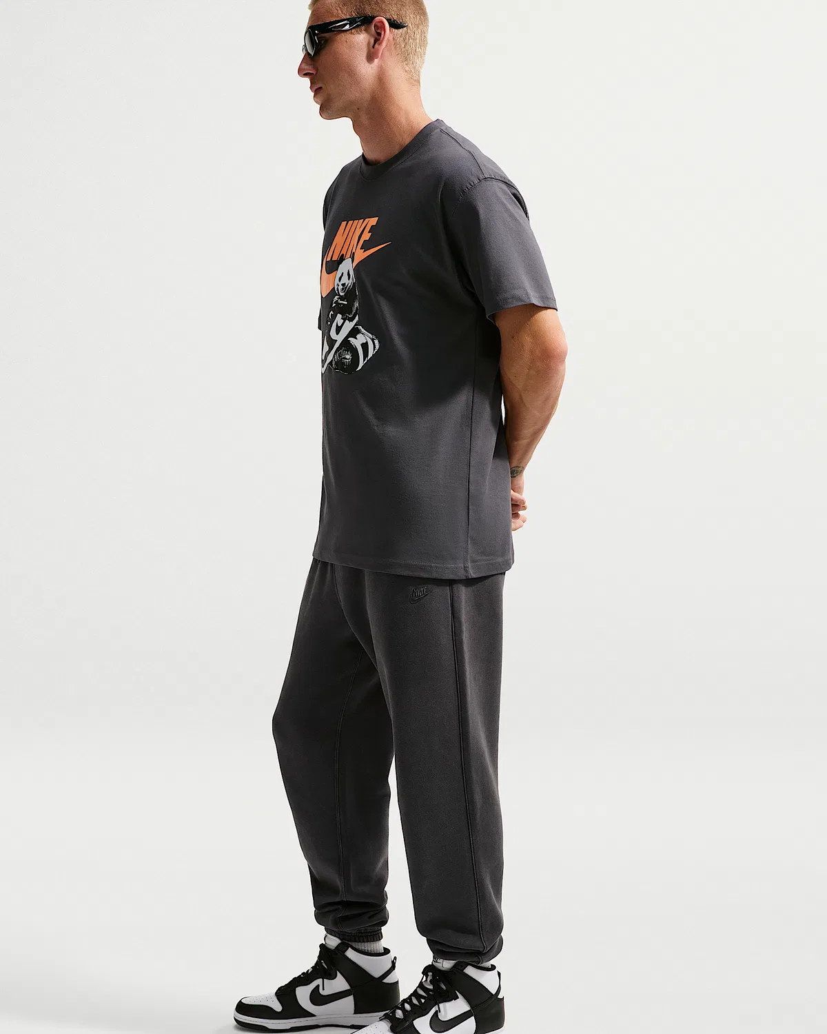 Мужские флисовые штаны Nike Sportswear Club с манжетами, Anthracite/Anthracite — фото 4