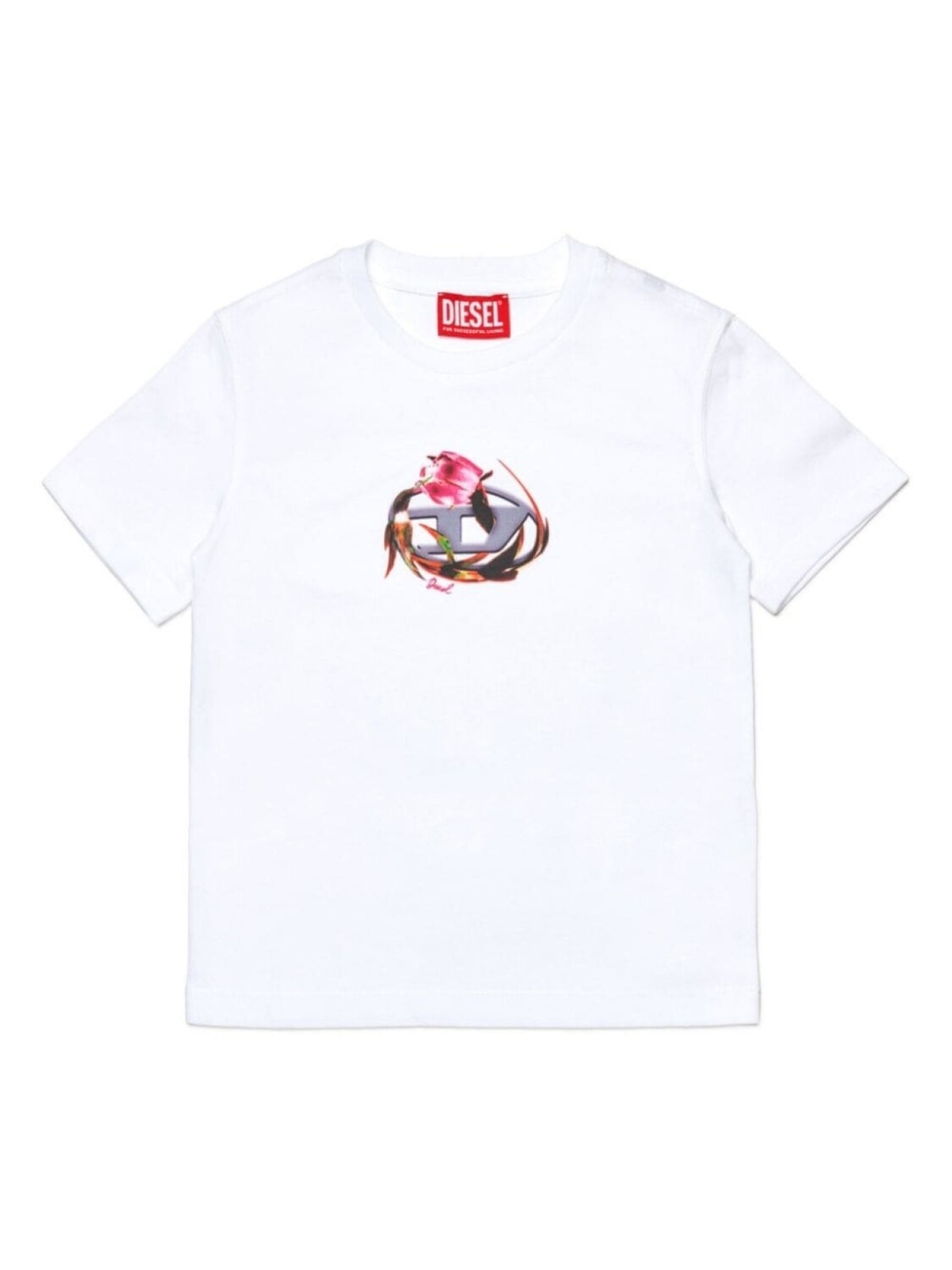 

Diesel Kids футболка с цветочным принтом, белый