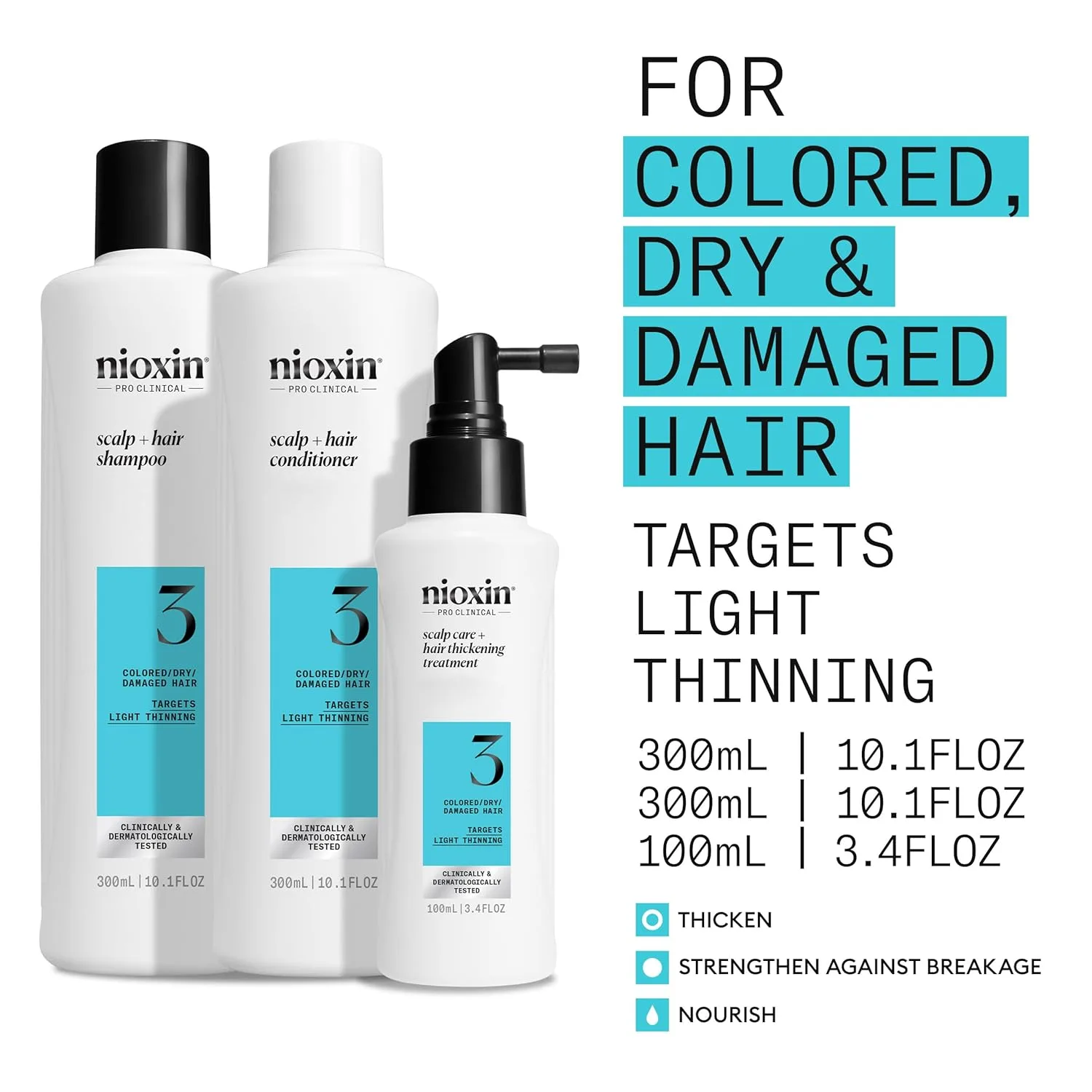 Набор Nioxin Scalp + Hair Thickening System | Для натуральных, окрашенных и поврежденных волос с легким и прогрессирующим истончением | Укрепление и увеличение густоты с ниацинамидом и биотином | Запас на 3 месяца — фото 3