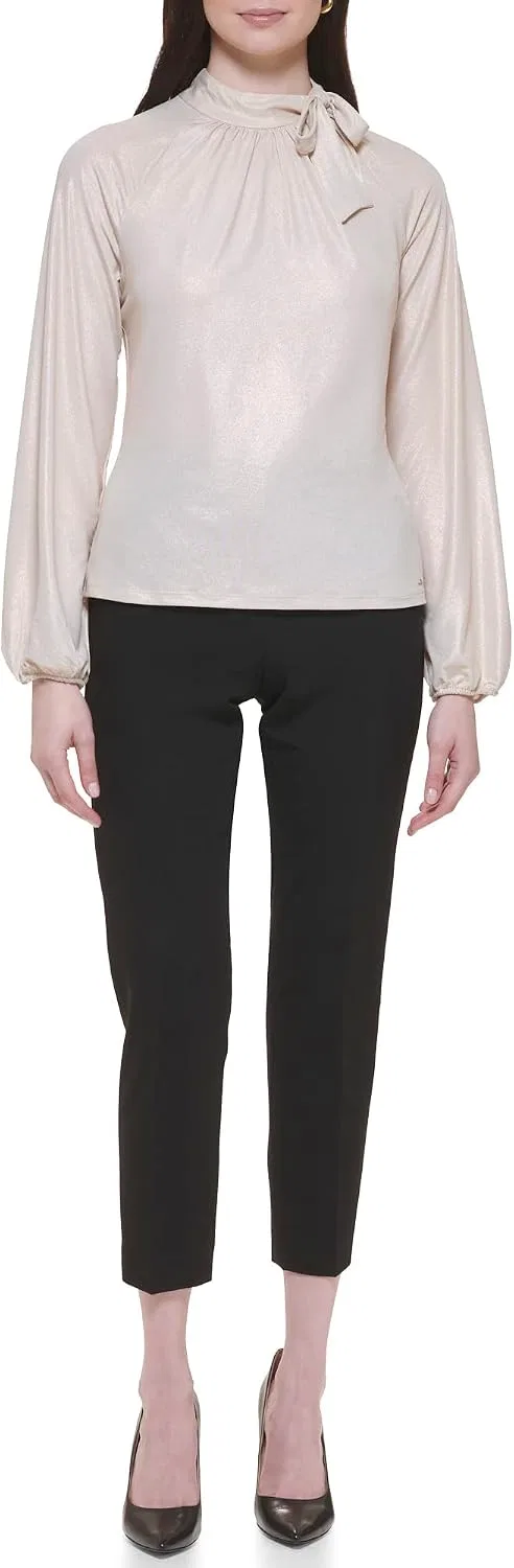 Блуза, длинный рукав, Work Top Dressy Blouse Knit Top, Tommy Hilfiger, мариголд — фото 2