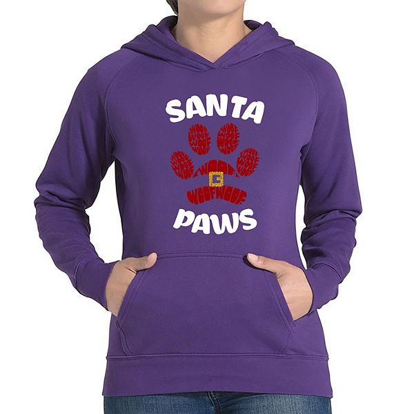 

Толстовка с капюшоном Santa Paws с принтом La Pop Art, Purple