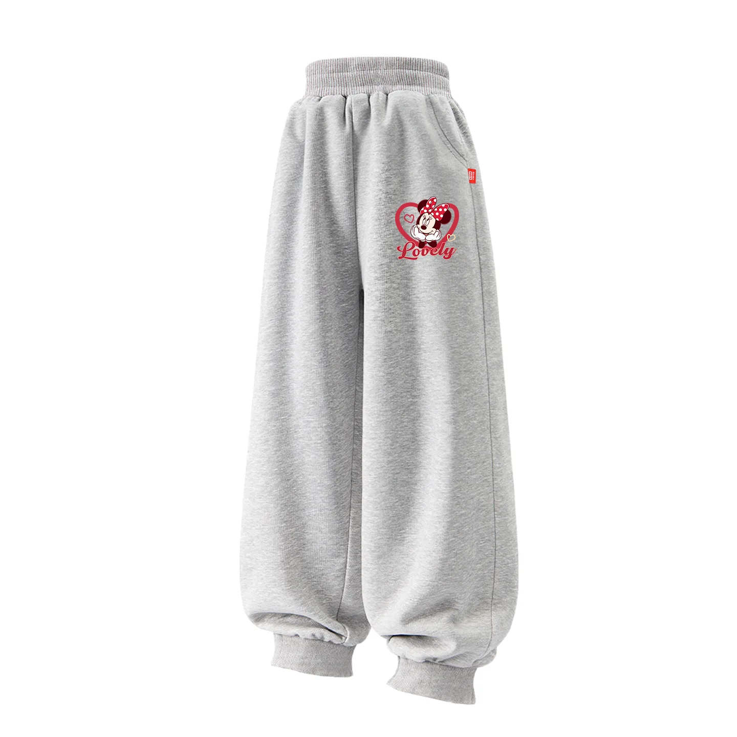 Детские вязаные спортивные штаны утепленные Disney, [Thickened and Fleece-Lined]Di Xin Dian Ni K Gray