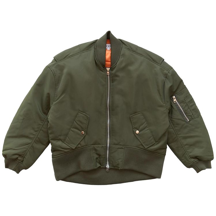 

Куртка JW Anderson Oversized Curved Hem Bomber Jacket 'Green', зеленый