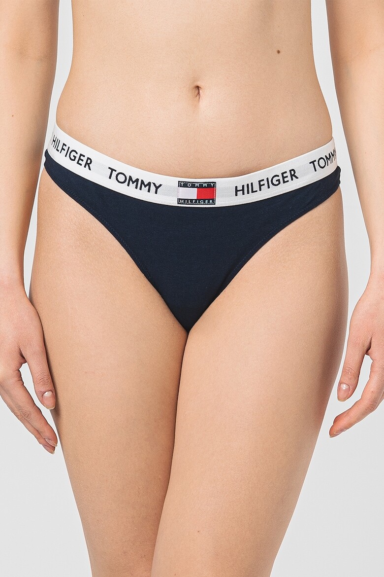 Женские трусы-стринги Tommy Hilfiger с логотипом, синий цвет — фото 2