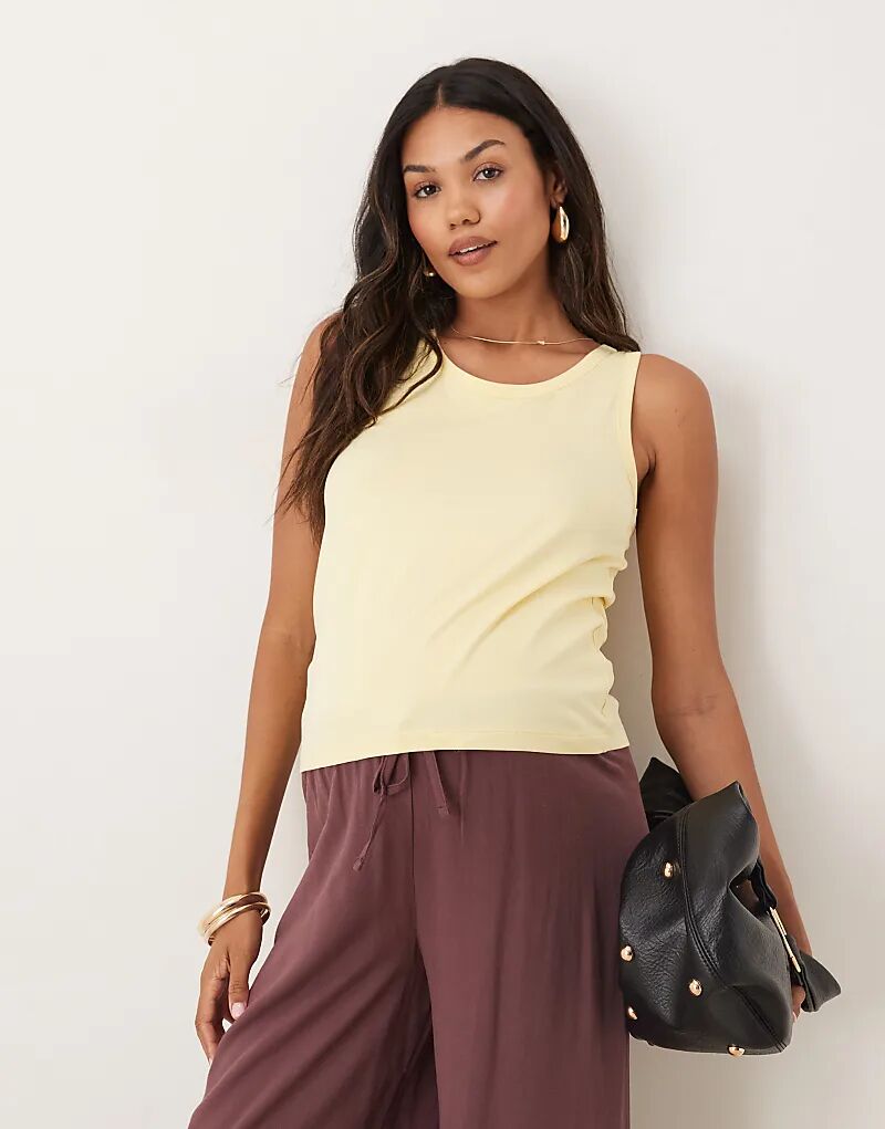 

Майка-борцовка для беременных ASOS DESIGN цвета сливочного желтого Asos Maternity