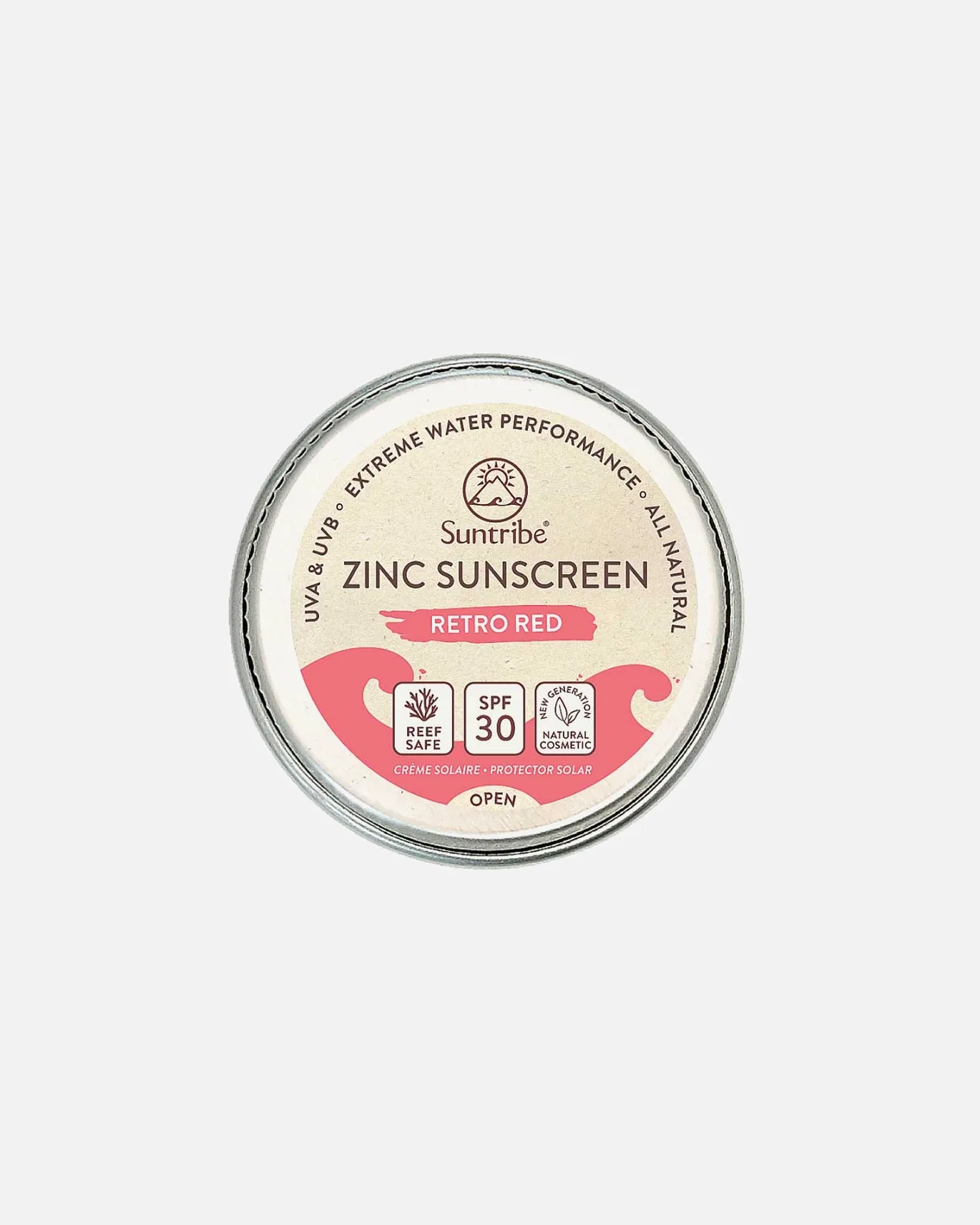 Солнцезащитный крем с цинком - ретро-красный SPF 30 Suntribe, 15 гр