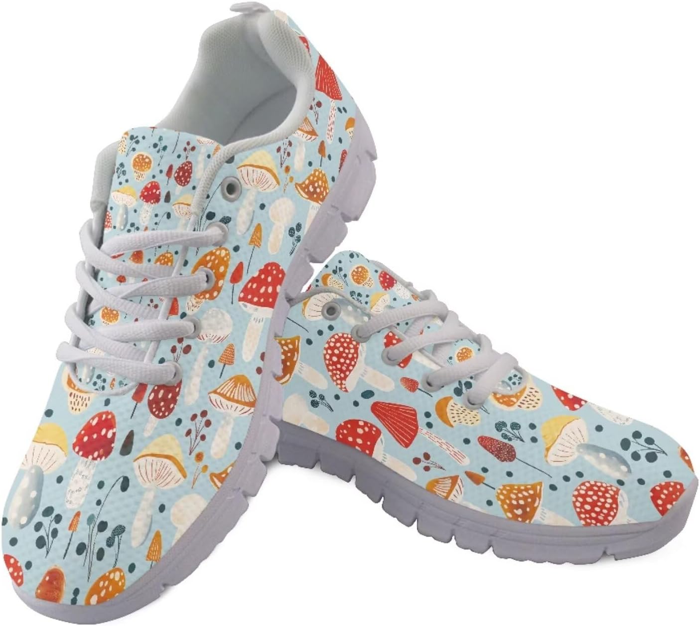 

Кроссовки для взрослых унисекс с черепом и розой, готические Y2K, легкие спортивные кроссовки для бега, тенниса, ходьбы и фитнеса Getelinseng, Mushroom