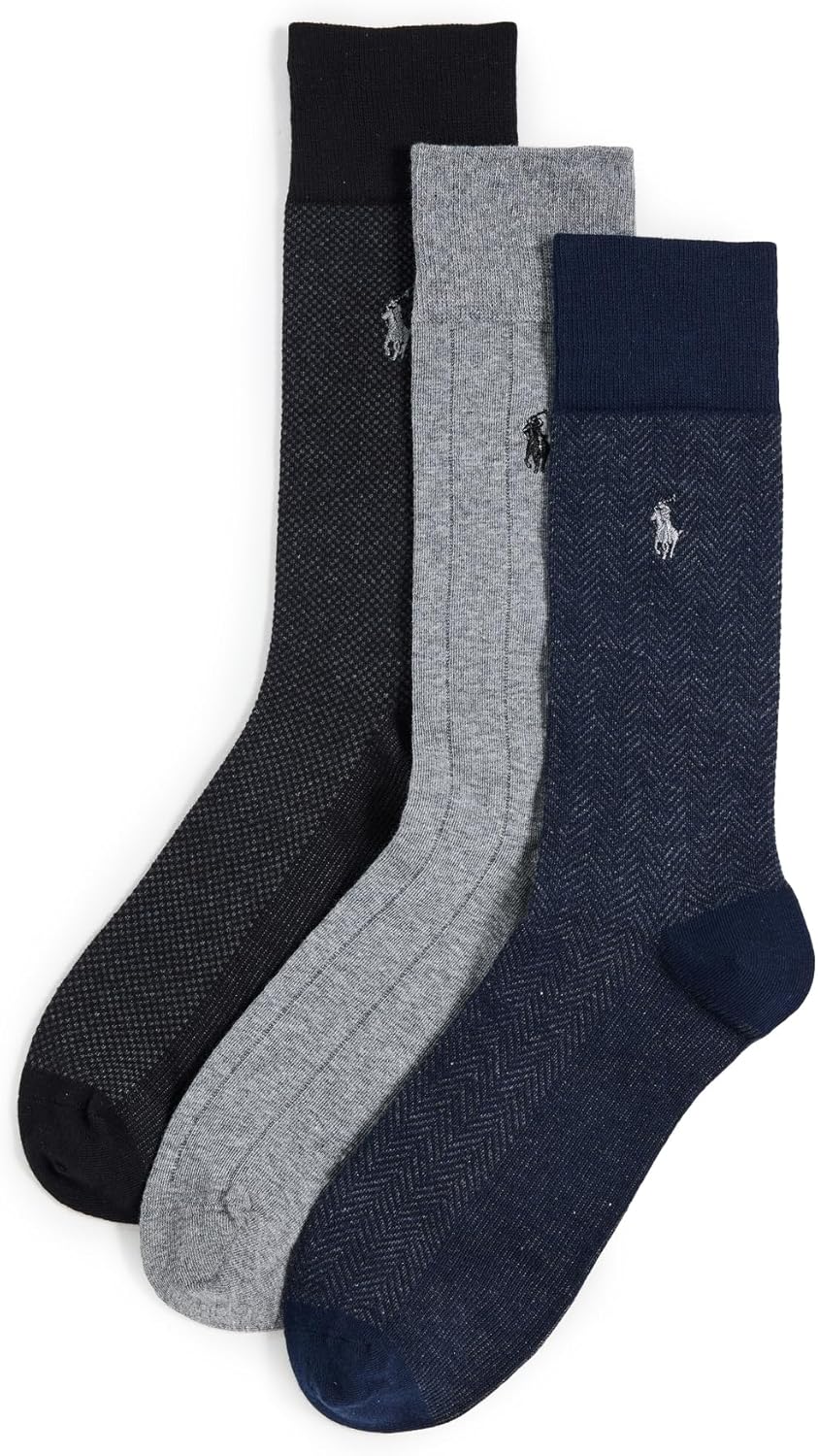 

POLO RALPH LAUREN Мужские носки-следки с ассорти рисунком, 3 пары, мягкий легкий хлопок, Nvmul (491)