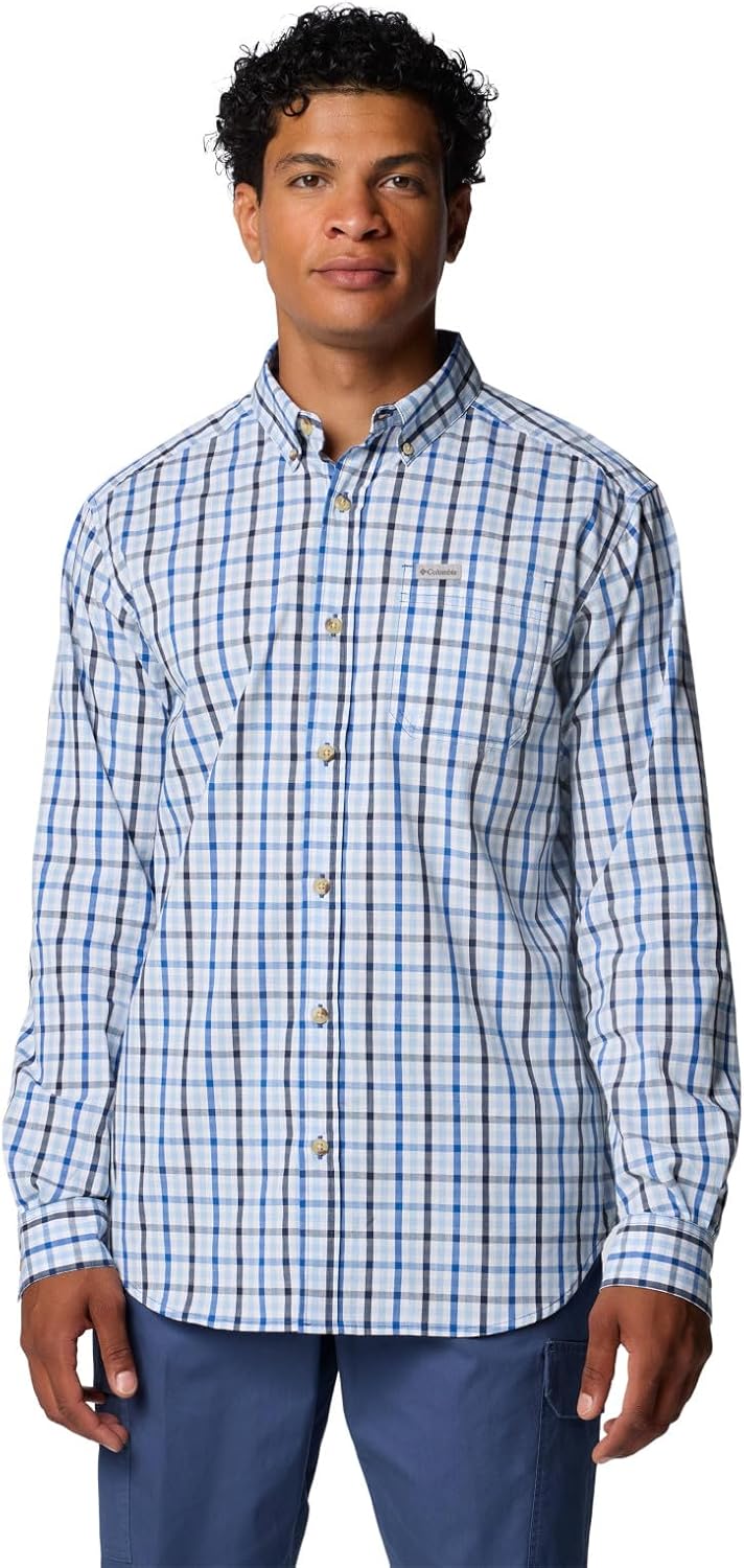 

Мужская рубашка Columbia Rapid Rivers II с длинным рукавом, Mountain Blue Everyday Gingham