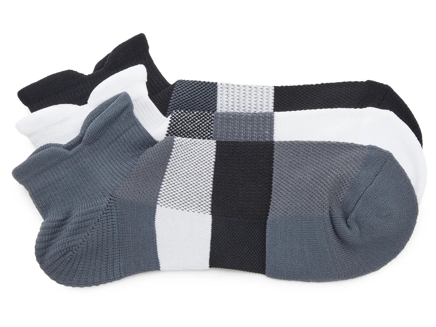 

Носки Mix No. 6 Double Tab Men's No Show Socks - 3 Pack, черный/белый/серый