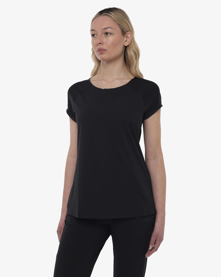 

JAKED Черная синтетическая фитнес-футболка для женщин