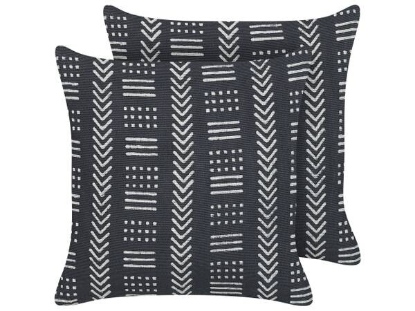 

Подушка Beliani 2 шт BENZOIN, 45x45x45 см цвет schwarz/cremeweiß/weiß