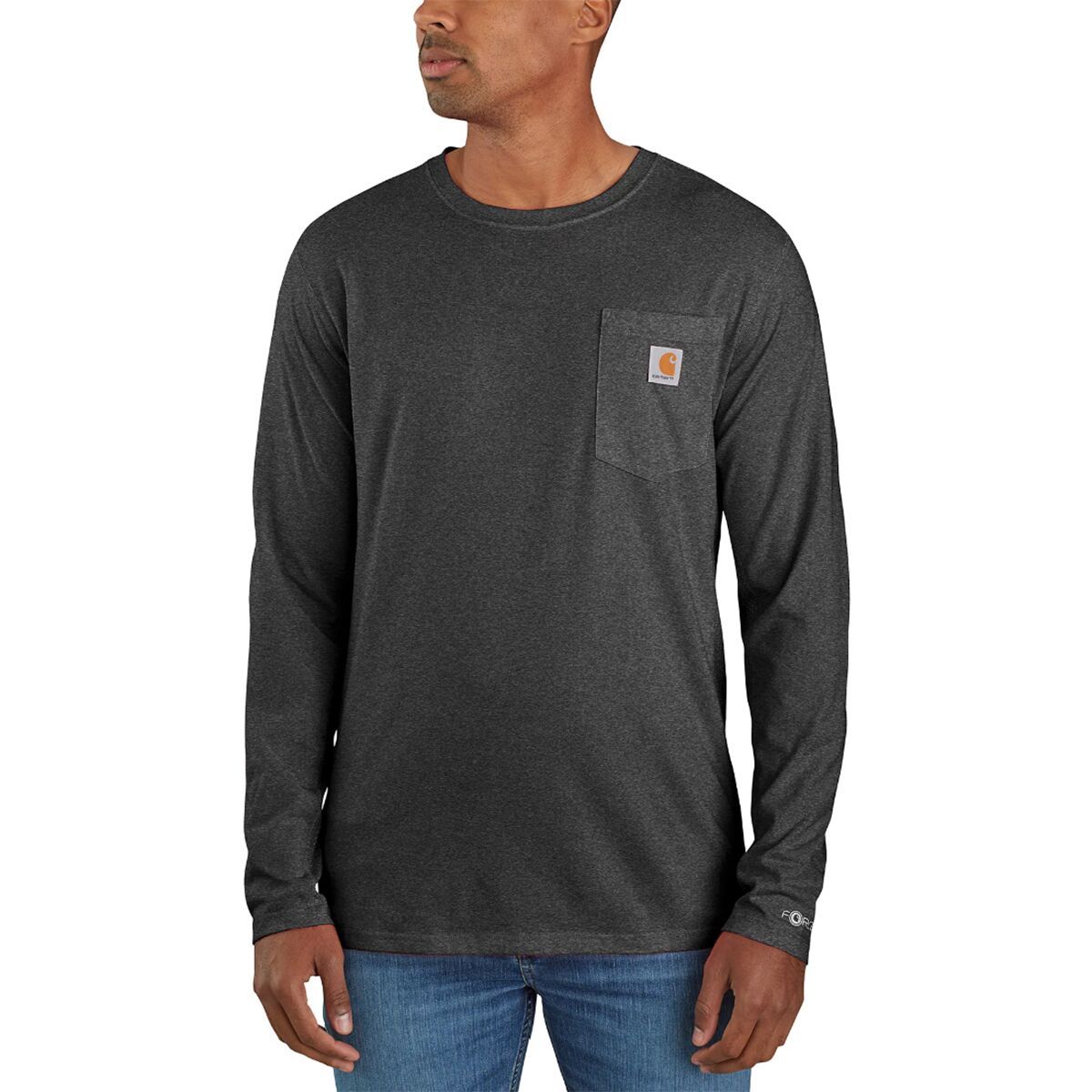 

Футболка с карманом расслабленного кроя с длинным рукавом Carhartt, цвет carbon heather