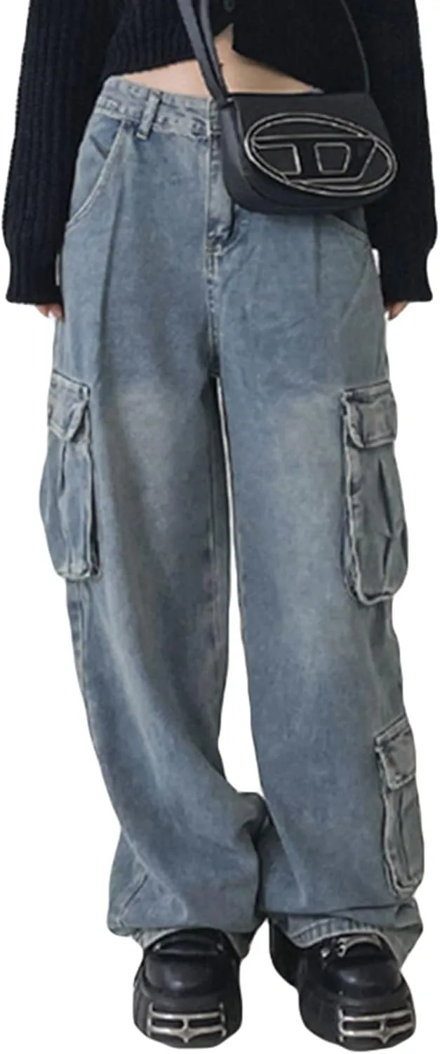 

Женские джинсы baggy Y2K с низкой посадкой и прямыми штанинами Doloame