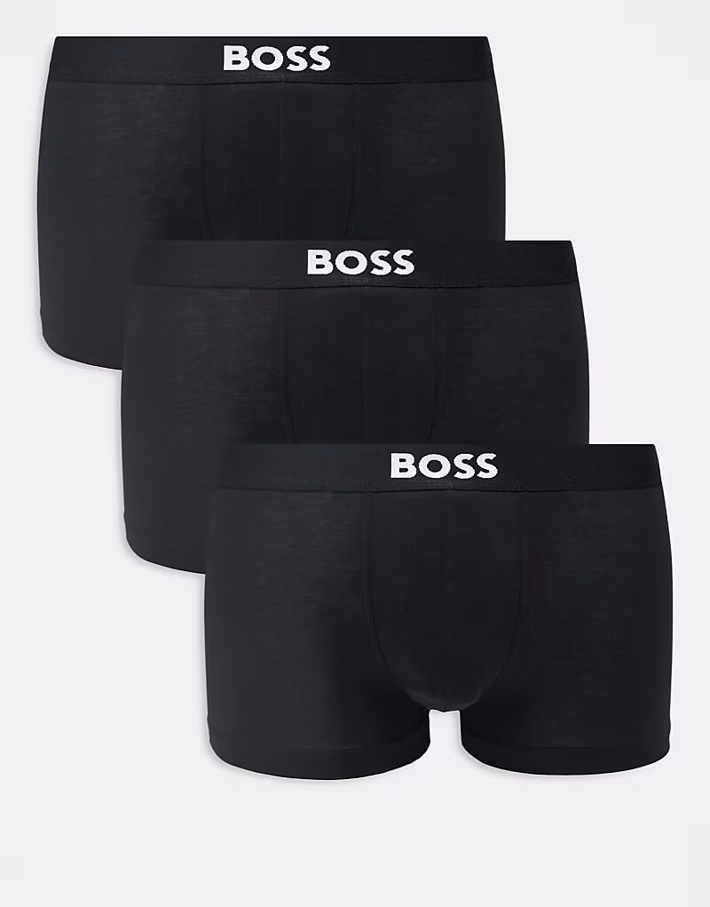 

Комплект из 3 трусов-боксеров Boss Bodywear с логотипом спереди, черного цвета