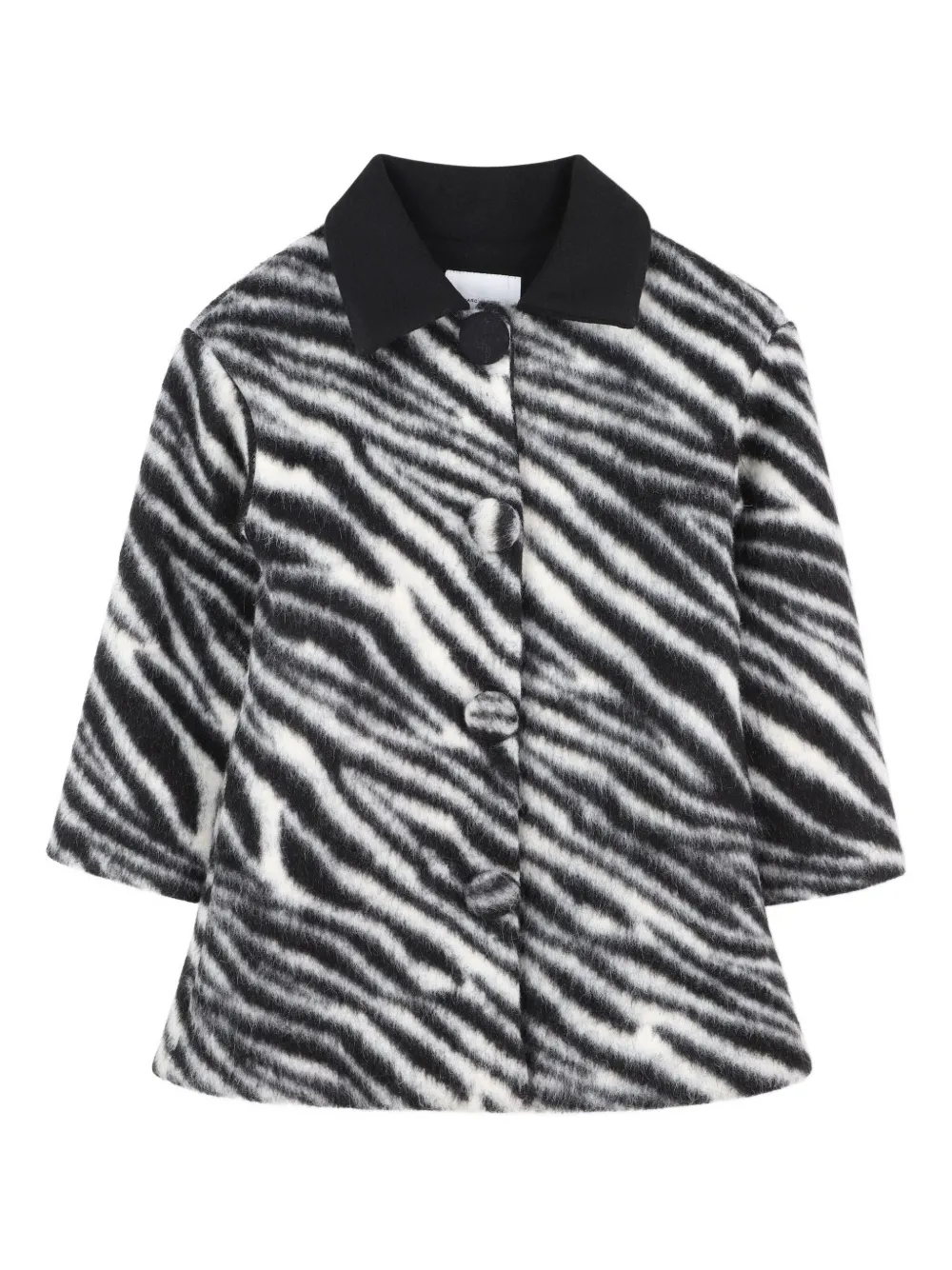 

Пальто с зебровым принтом Marc Jacobs Kids, черный