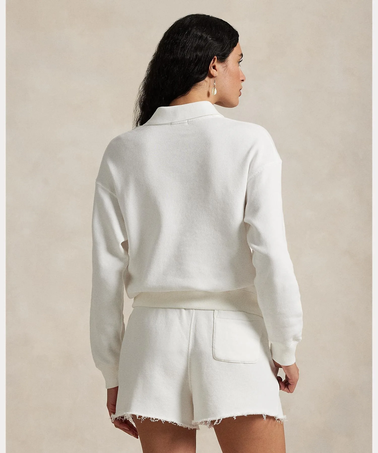 Легкая флисовая рубашка-поло с длинным рукавом Polo Ralph Lauren, 100 White — фото 4