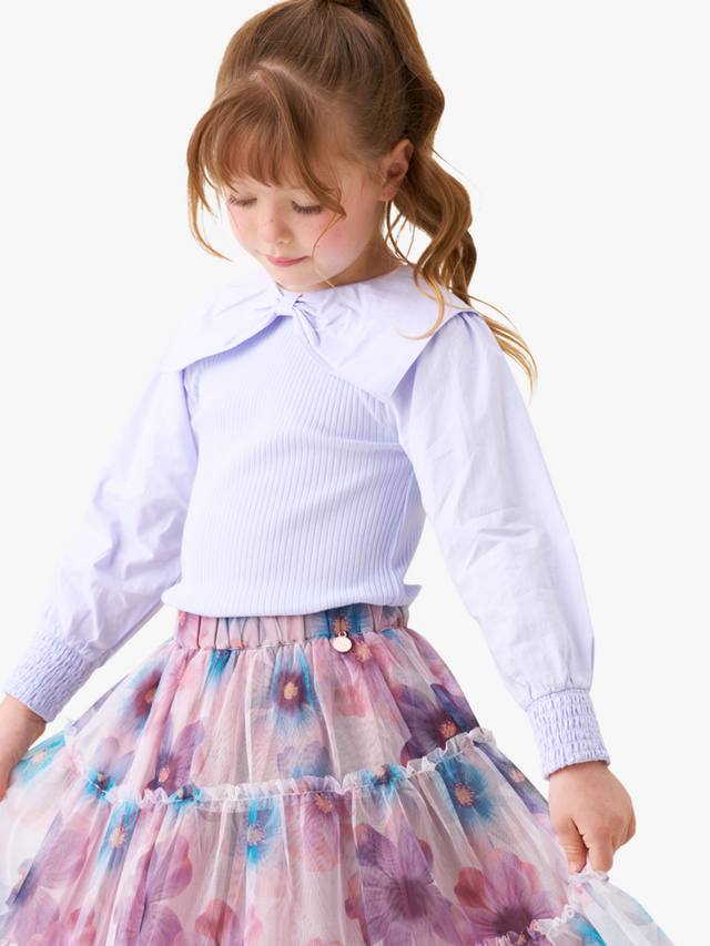 

Детская хлопковая блузка с длинными рукавами и бантом Angel & Rocket, Purple