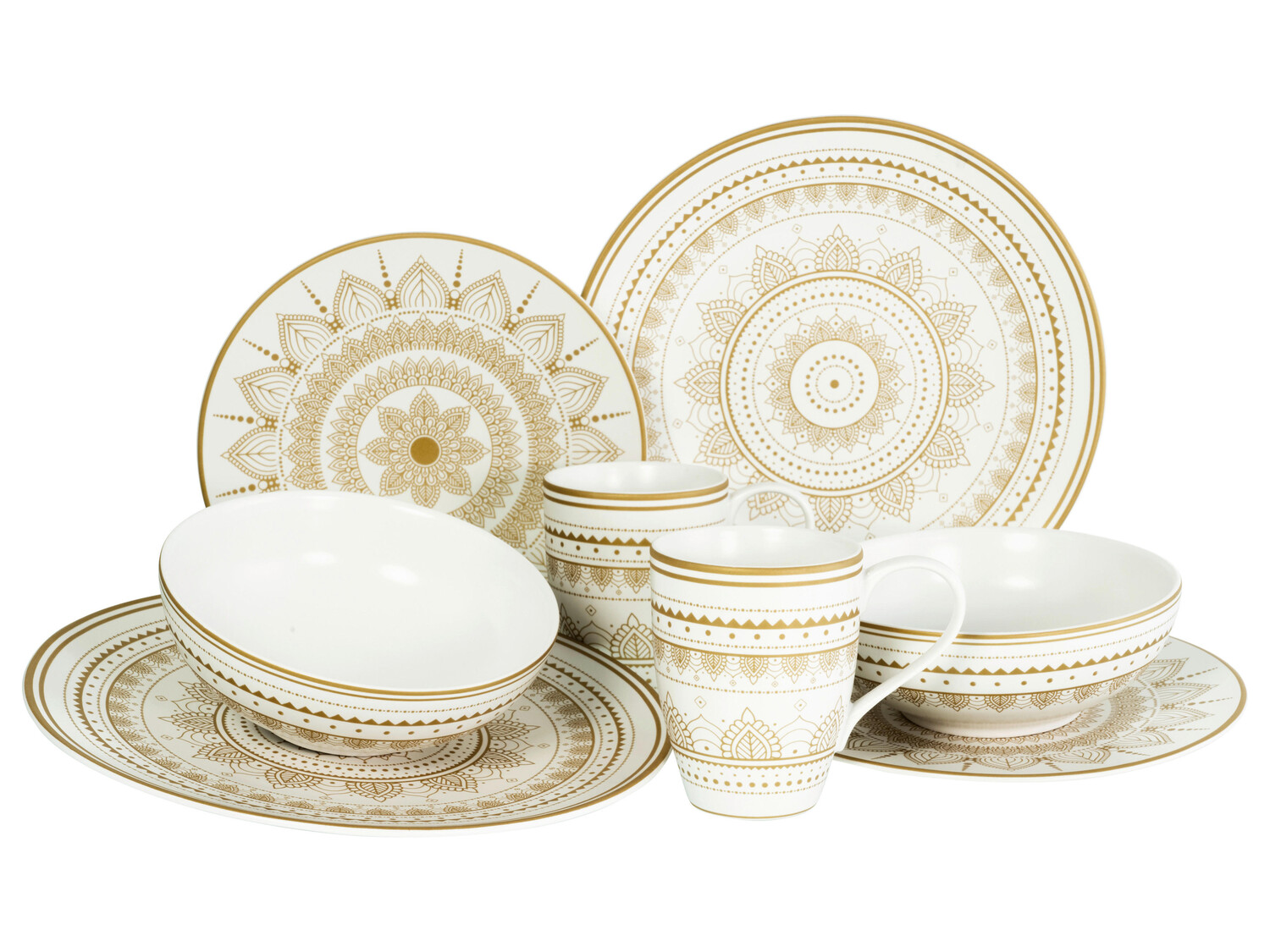 

Столовый набор Creatable, 30x30x28,5 см, белый/золотой