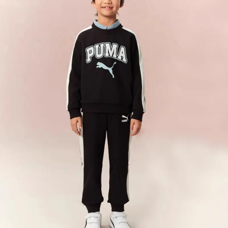 PUMA Спортивный костюм Casual Sportswear Sportstyle Collection T7 CREW SUIT FL Black Kids' — фото 3