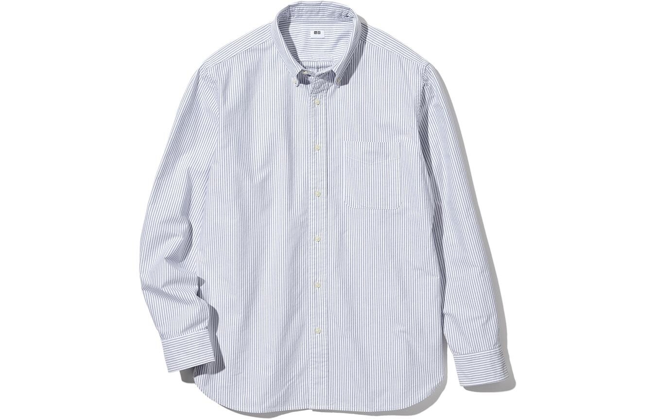 

Мужская рубашка UNIQLO, цвет 07 Bluish gray
