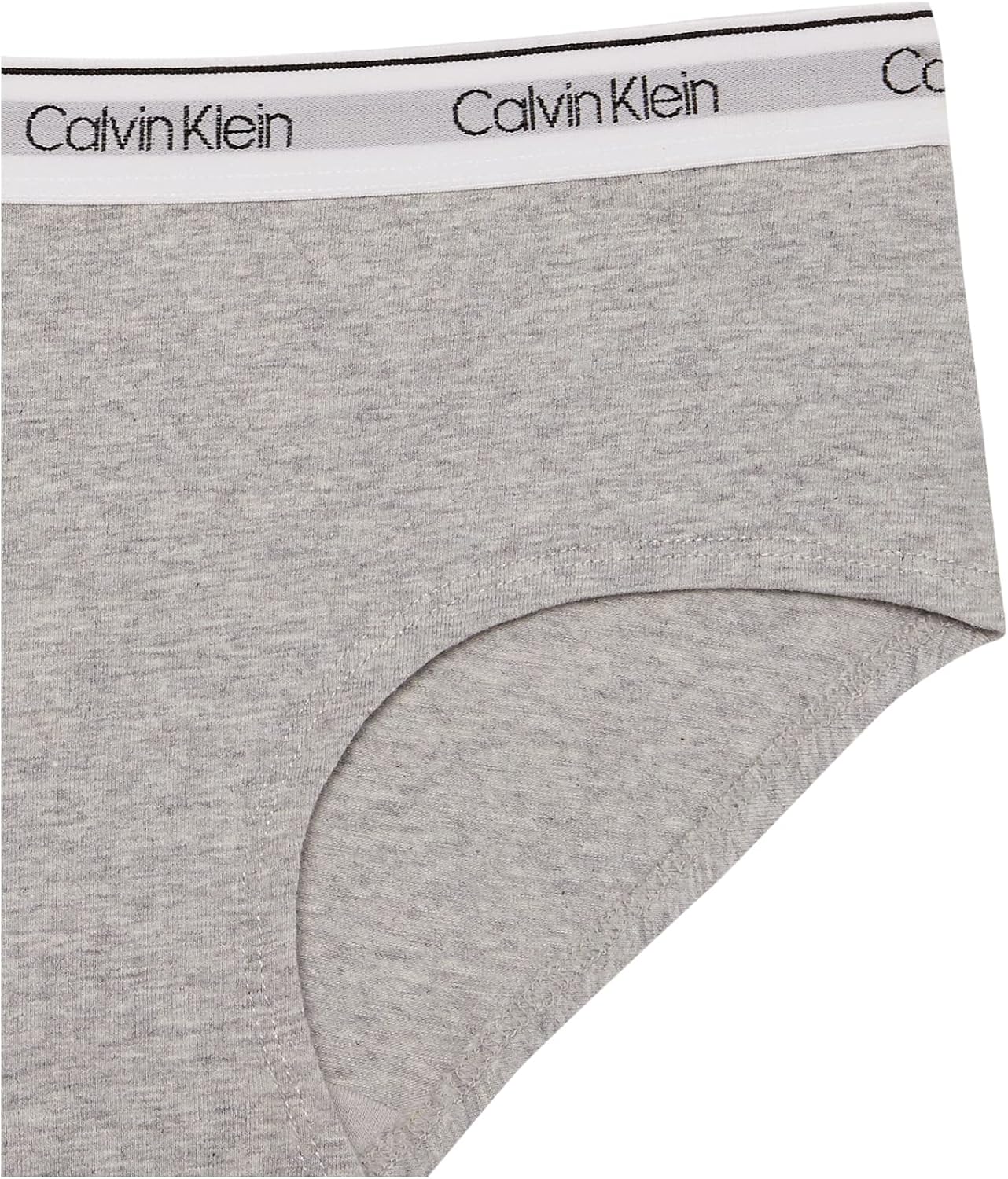 Комплект из 2 пар нижнего белья Calvin Klein Girls Modern Cotton Hipster, Heather Grey / Black — фото 3