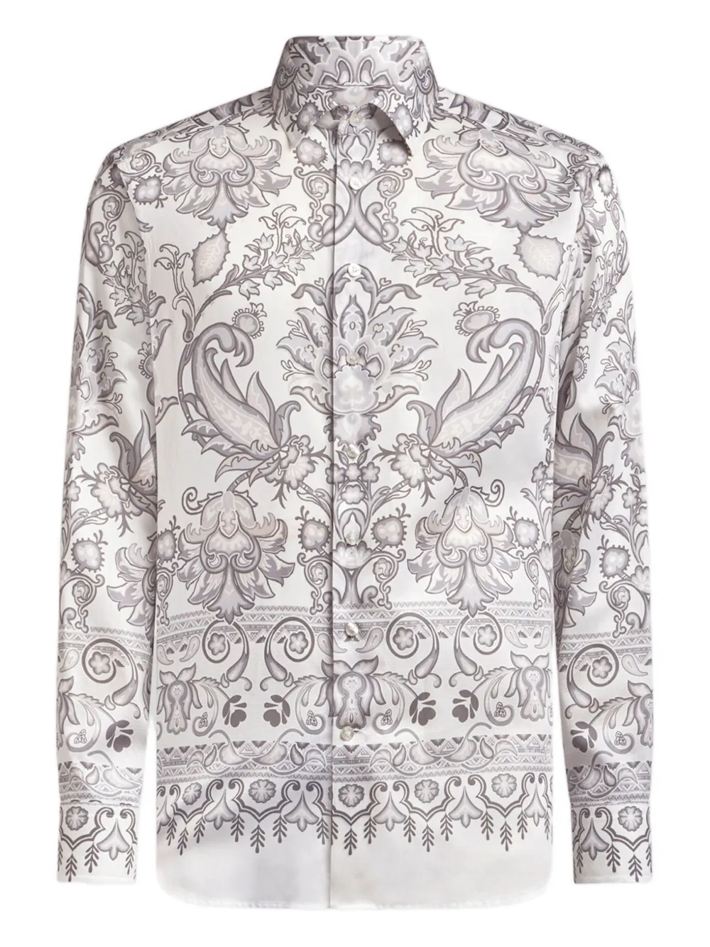

Хлопковая рубашка с узором пейсли ETRO, нейтральный