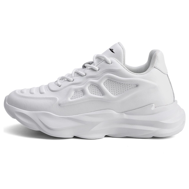 

Kuding Амортизирующие и водонепроницаемые мужские кеды низкие - белый[Скрытая платформа 6 см], цвет White[Hidden Wedge 6CM]