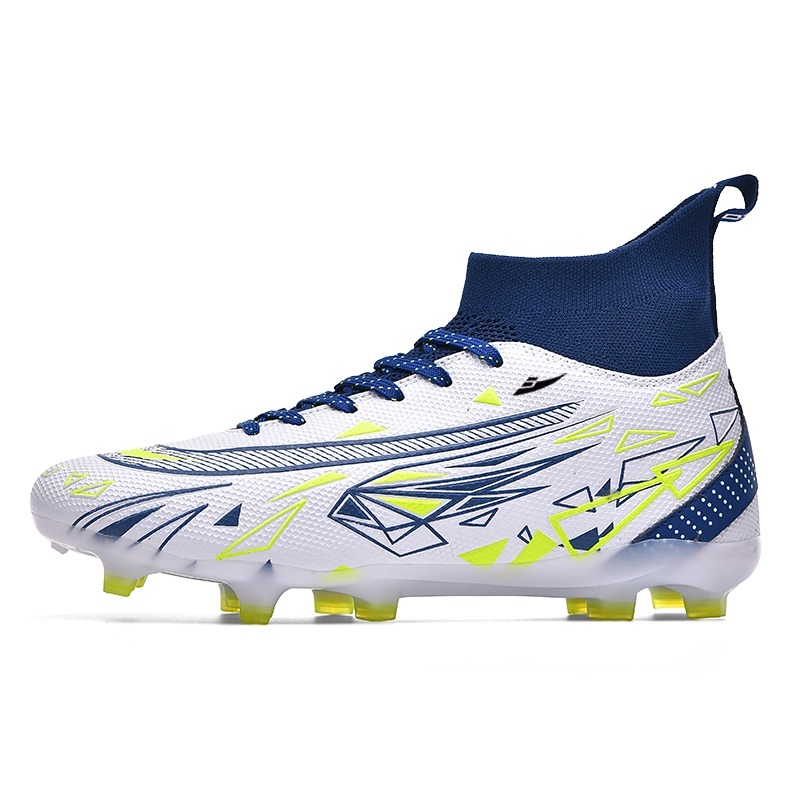 

Kuding Унисекс футбольные бутсы мид-топ светло-голубые и розовые/темно-синие/бело-голубые бело-голубые [длинные шипы], цвет White Blue[Long Stud]