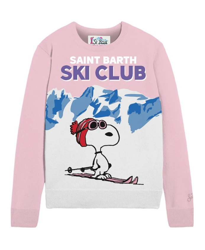 

Свитер с круглым вырезом Snoopy ski club 2021 Mc2 Saint Barth, мультиколор