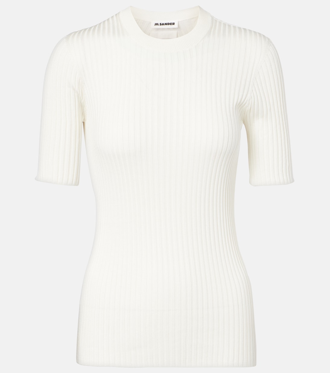 

Шелковый свитер в рубчик Jil Sander, Eggshell
