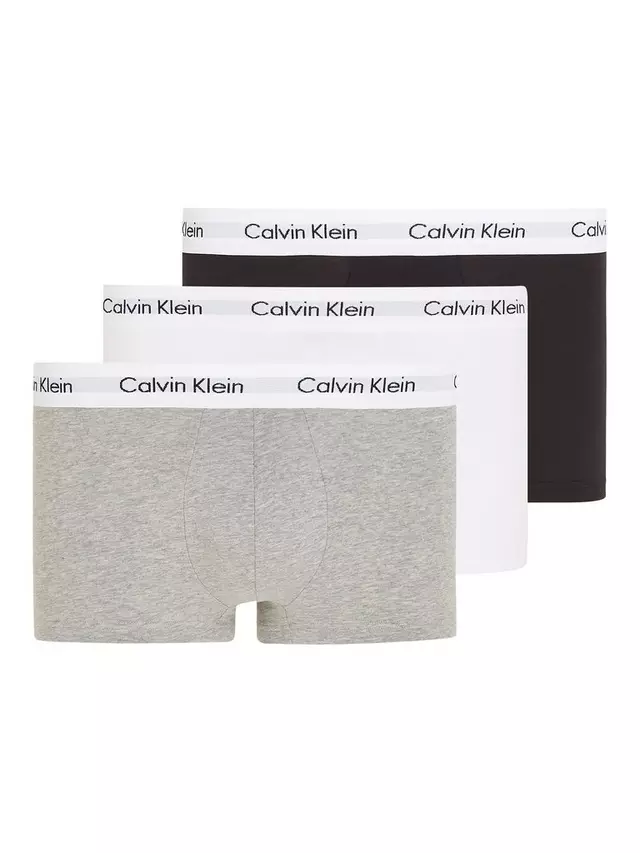 

Трусы Calvin Klein Low Rise Cotton Stretch 3 шт, цвет black/white/grey/heather