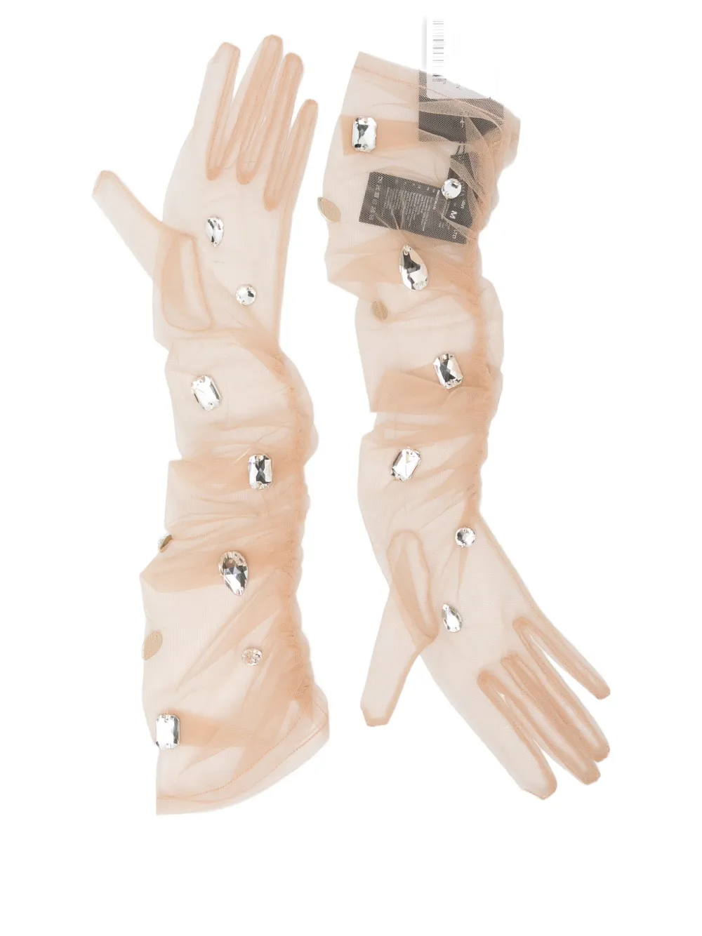 

Перчатки, украшенные кристаллами David Koma, нейтральный