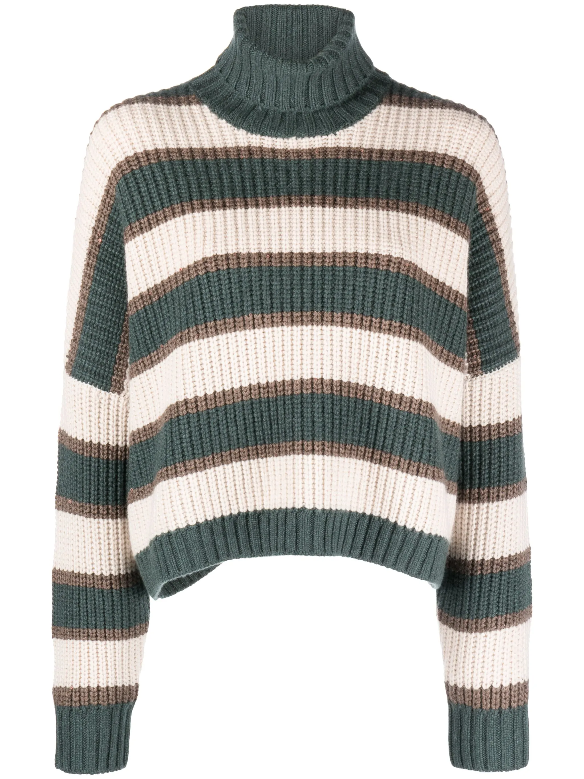 

Кашемировый джемпер с высоким воротником Brunello Cucinelli, бежевый