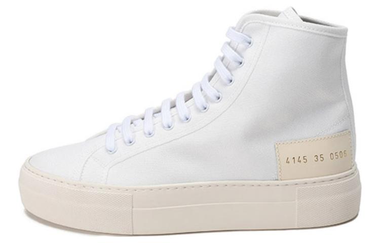 COMMON PROJECTS Женские парусиновые туфли с высоким берцем, белые