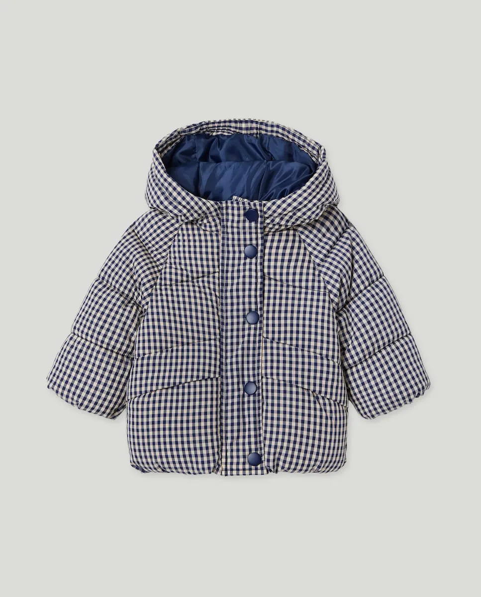 

Теплое стеганое пальто в клетку для девочки Baby El Corte Inglés, синий