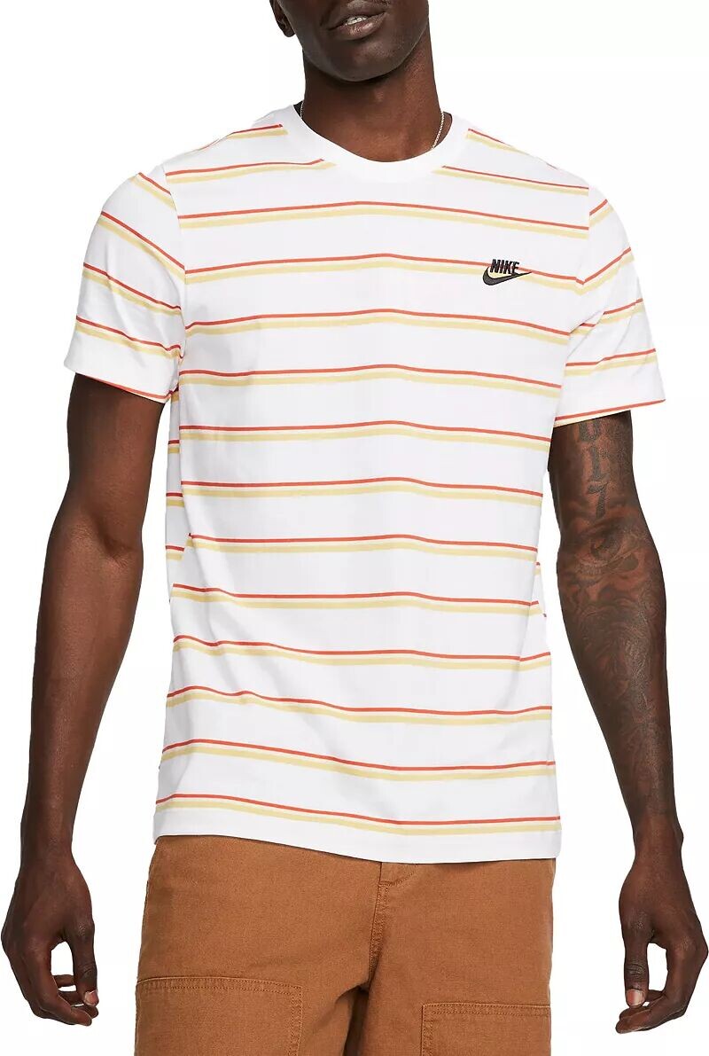 

Мужская футболка с короткими рукавами в полоску Nike Sportswear Club, белый