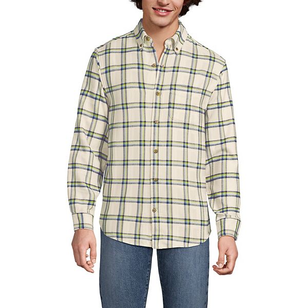 

Мужская фланелевая рубашка Lands' End, Ivory Latte Plaid