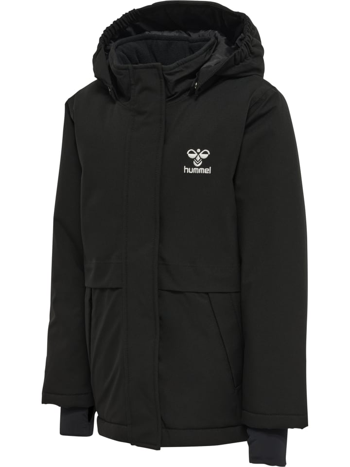 Hummel Детская куртка Hmlurban на молнии с отверстиями для больших пальцев, черная — фото 4