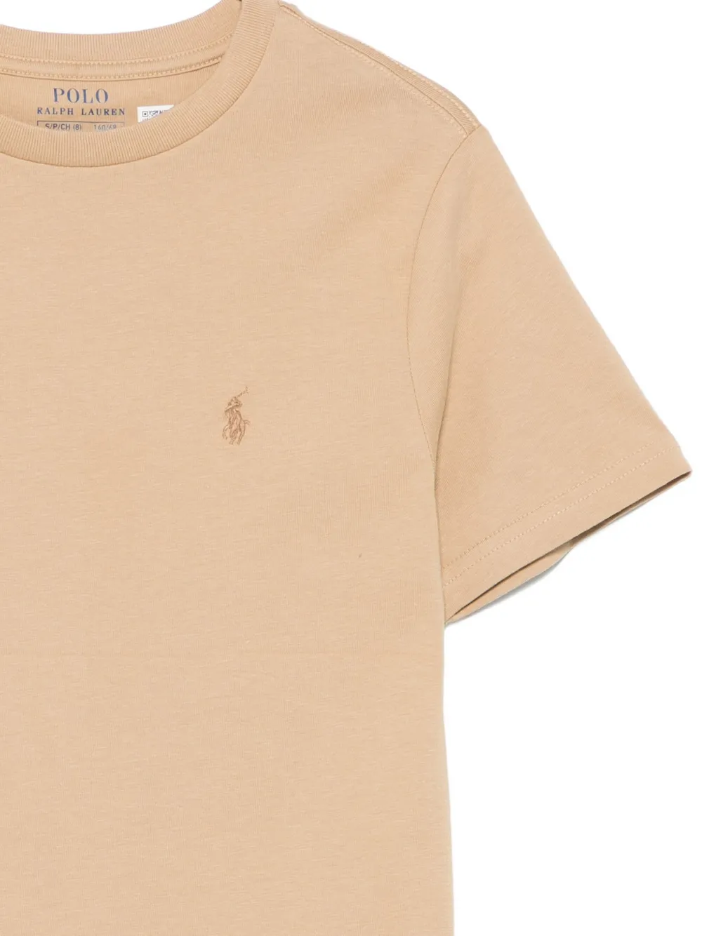 Футболка с вышитым логотипом POLO RALPH LAUREN KIDS, нейтральный — фото 3