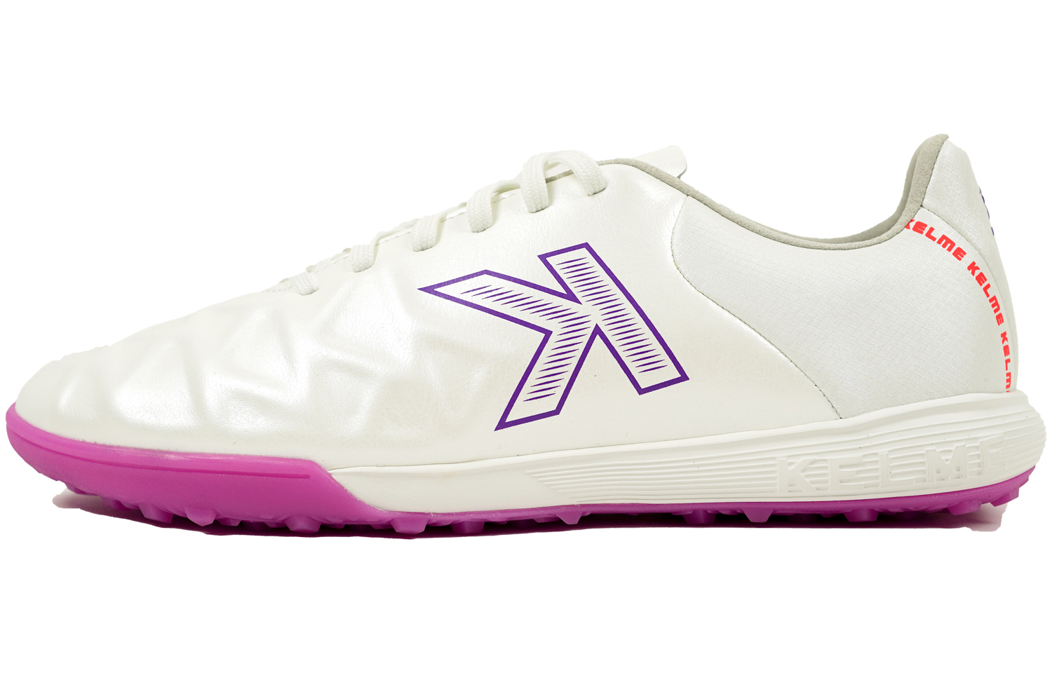 

KELME Турфовые футбольные бутсы TF с амортизацией, противоскользящие, износостойкие, водонепроницаемые, унисекс бело-фиолетовые, цвет White Purple