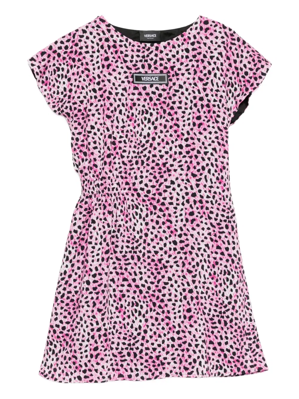 Платье с нашивкой-логотипом Versace Kids, розовый
