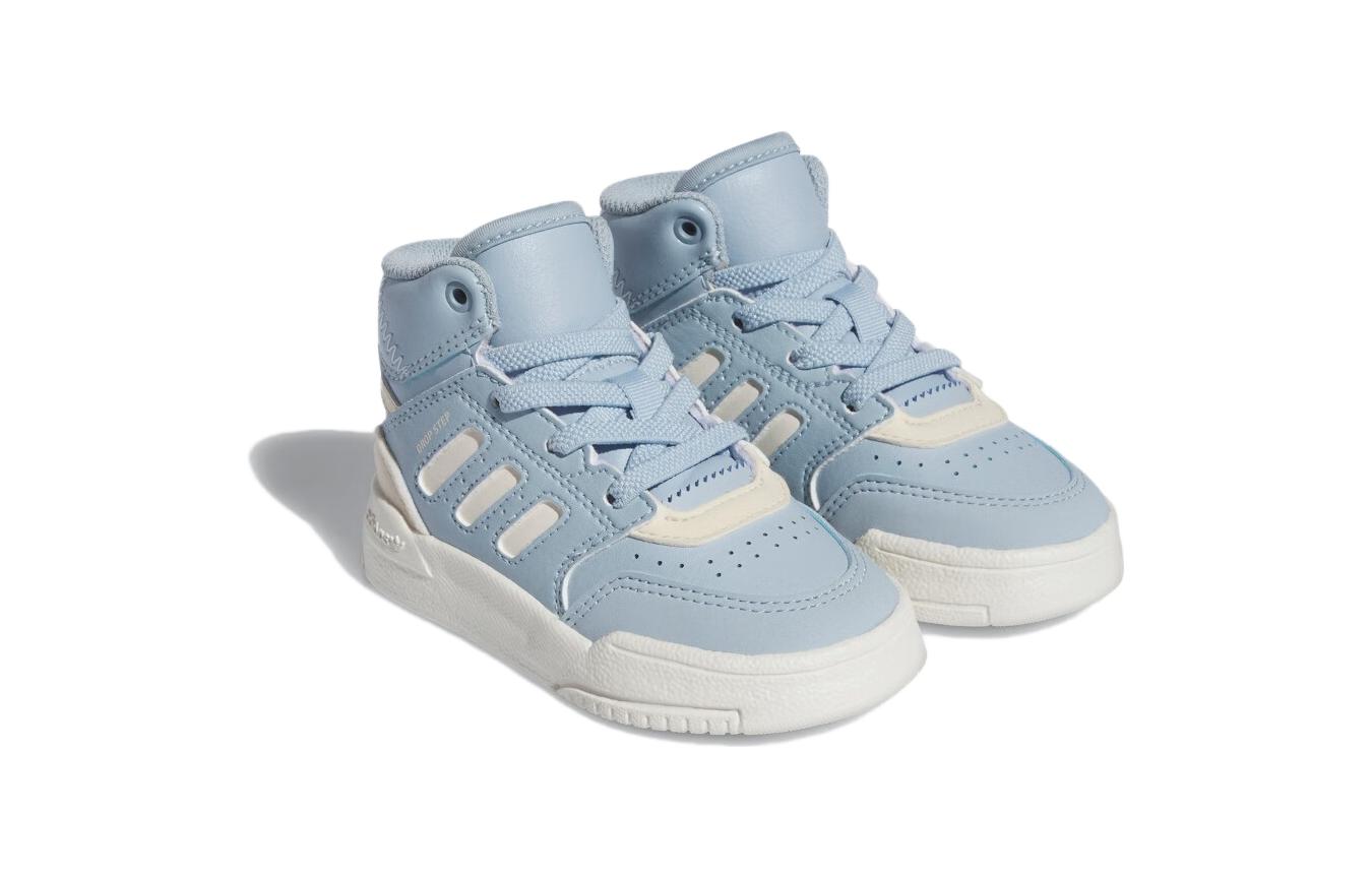 Скользоустойчивые полувысокие детские ботинки сине-белые Adidas Originals — фото 3