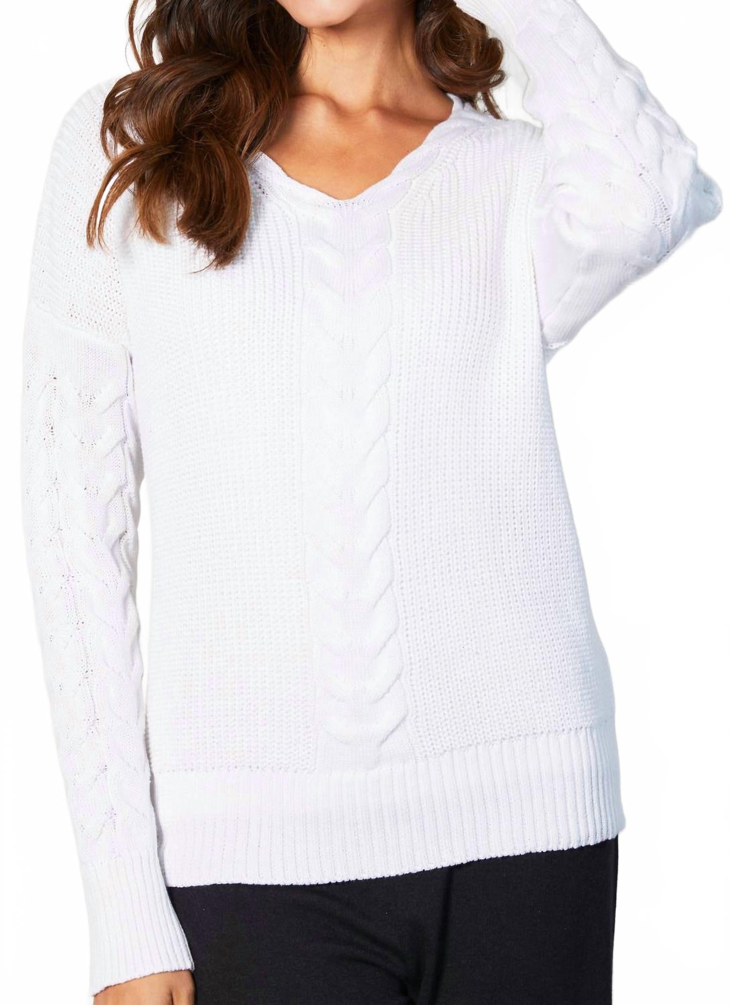 

French kyss Белый топ с V-образным вырезом и косами