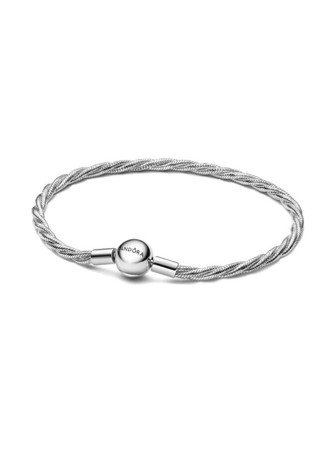 

Цепочка Pandora Round Pandora Clasp Twisted Snake Chain, стерлинговое серебро