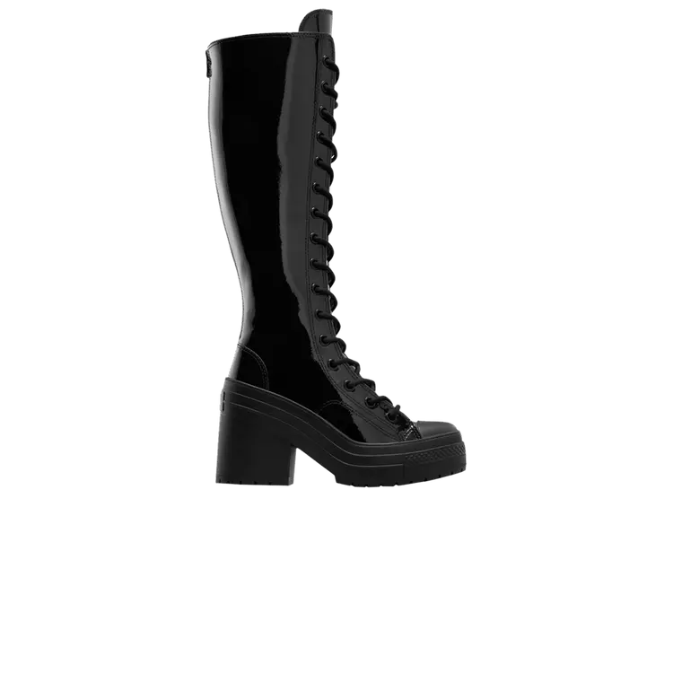 

Кроссовки Converse Wmns Chuck 70 De Luxe Heel XX Platform High Triple Black Patent, черный