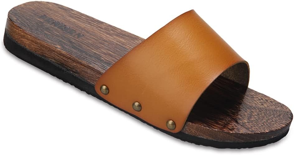 

Деревянные сабо YXCKG, шлепанцы с плоской подошвой для улицы, японская традиционная обувь с открытым носком, мужские и женские летние пляжные шлепанцы, противоскользящие (Цвет: коричневый, Размер: EUR46-47)